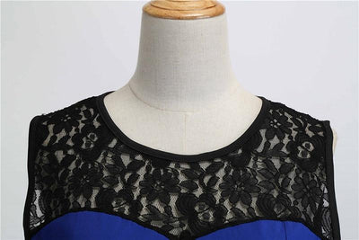 Abito Vintage In Pizzo Blu