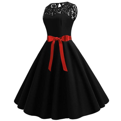 Abito Vintage In Pizzo Nero