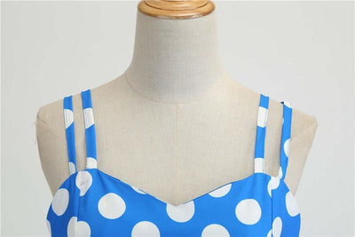 Abito Vintage Rockabilly A Pois Blu
