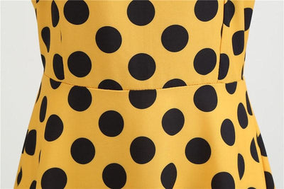 Abito Vintage Rockabilly Giallo A Pois