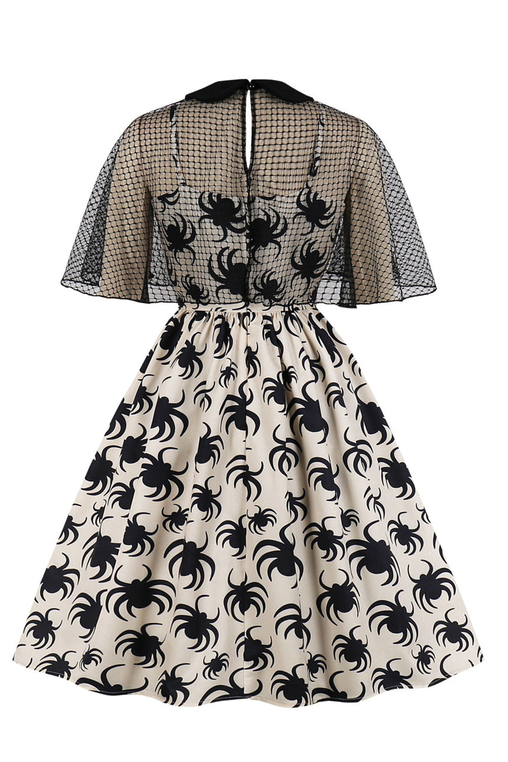 Abito Vintage Di Halloween Con Stampa Ragno Bianco