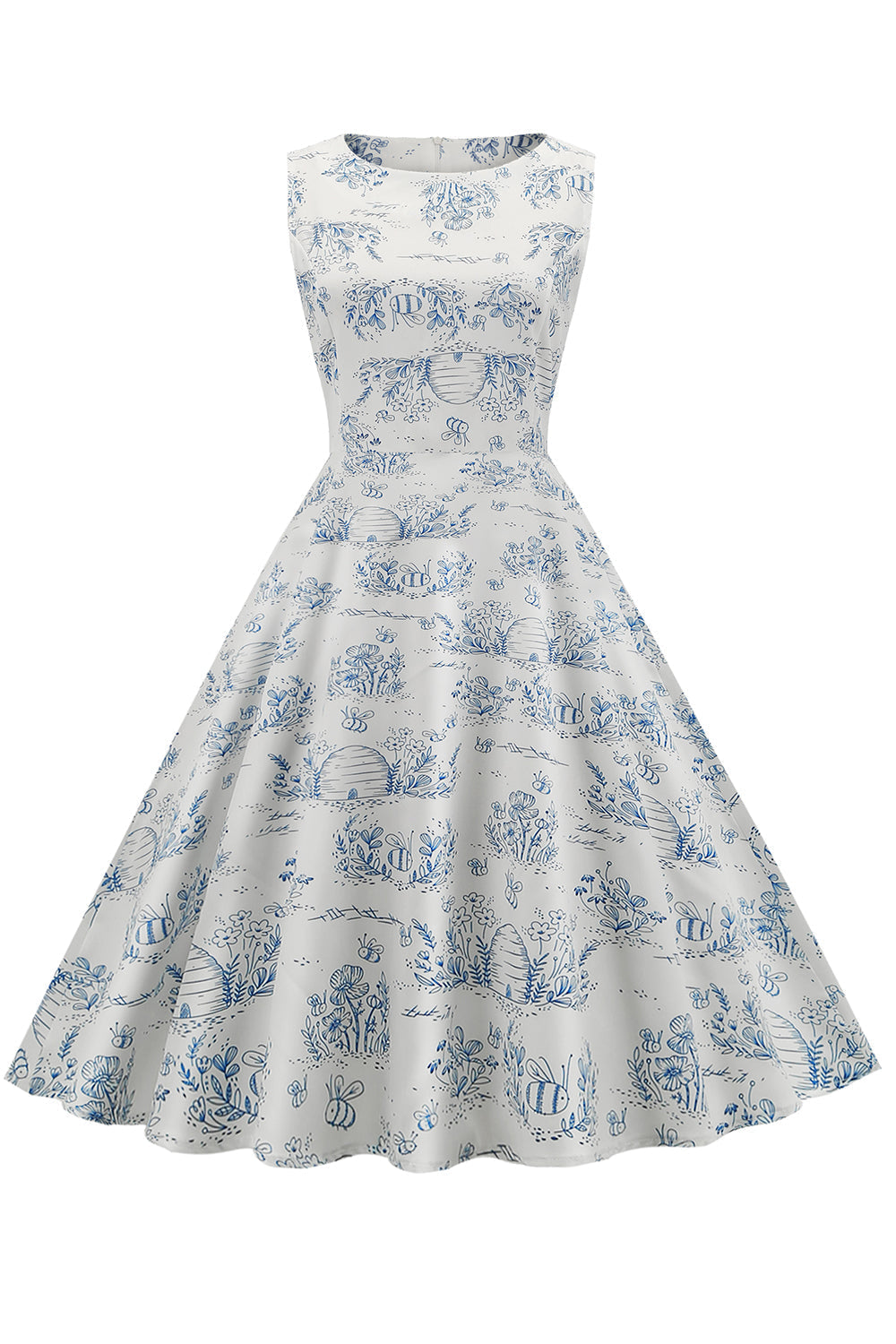 Abito Con Stampa Floreale Vintage Anni '50