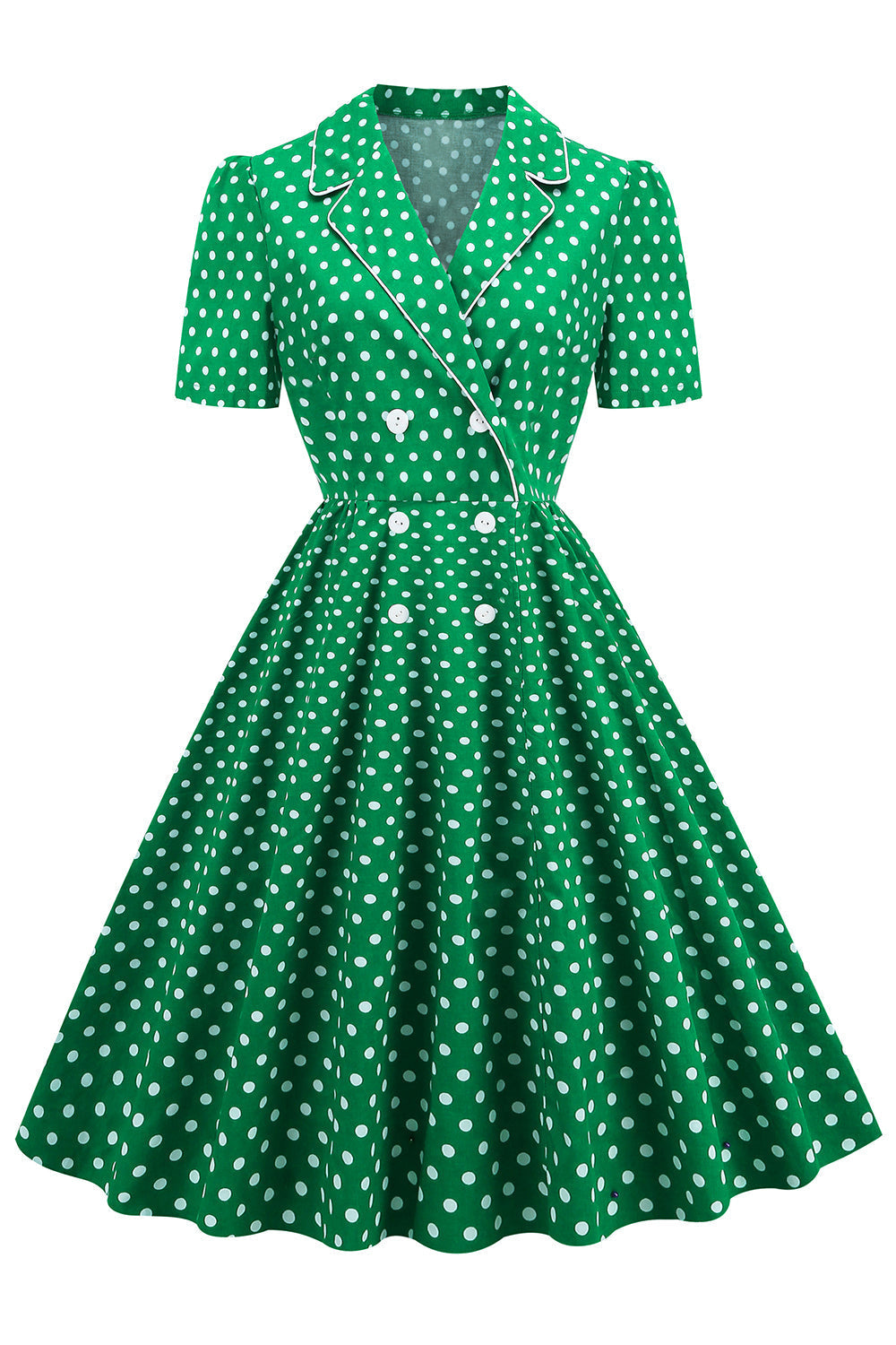 Abito Vintage A Pois Verde