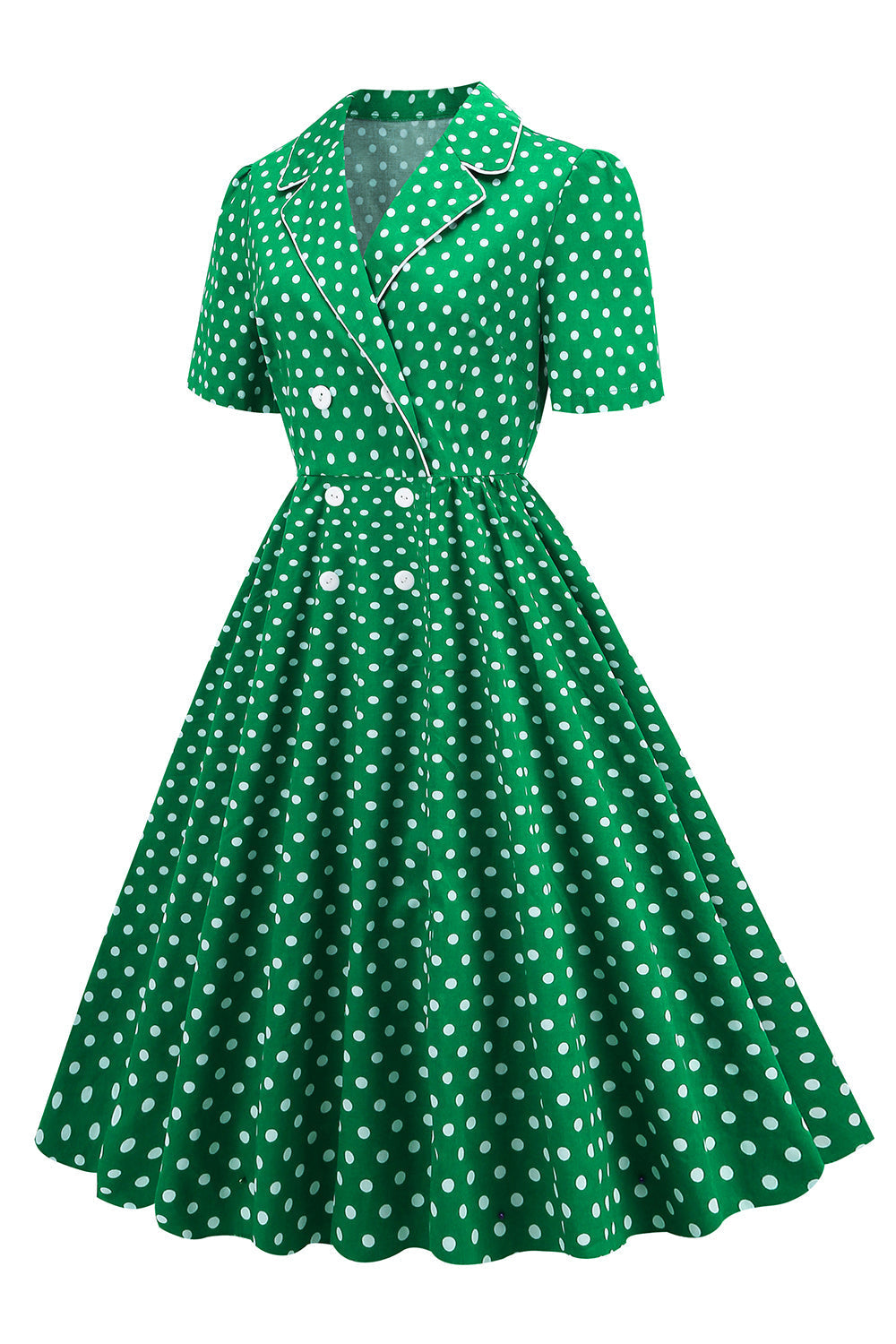 Abito Vintage A Pois Verde