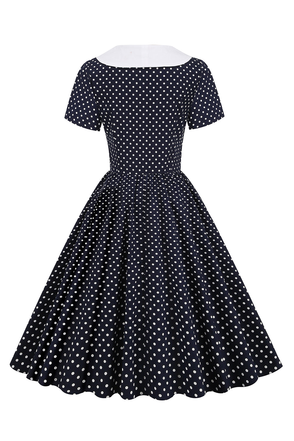 Abito Vintage A Pois Bianco E Nero Con Papillon