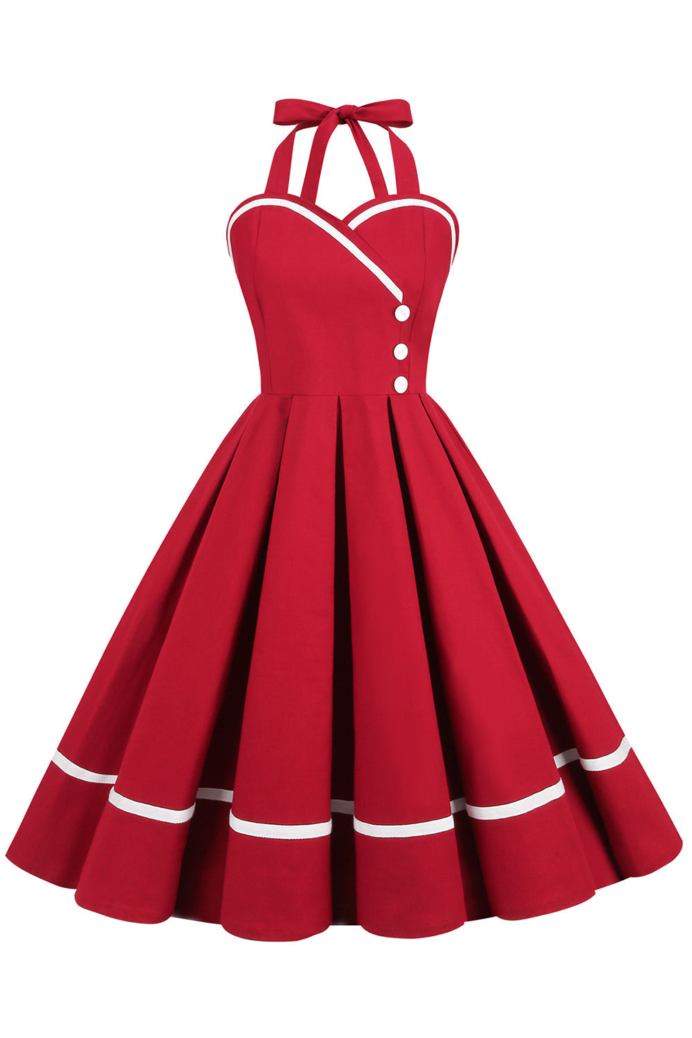 Abito Pin Up Con Scollo A V Vintage Anni '50