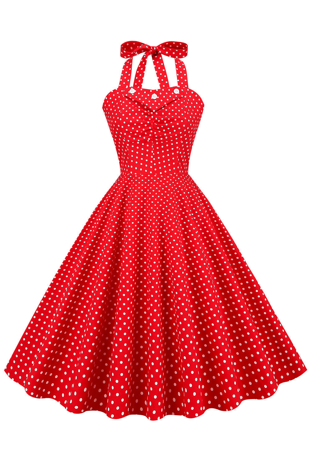 Abito Vintage A Pois Rosso Anni '50
