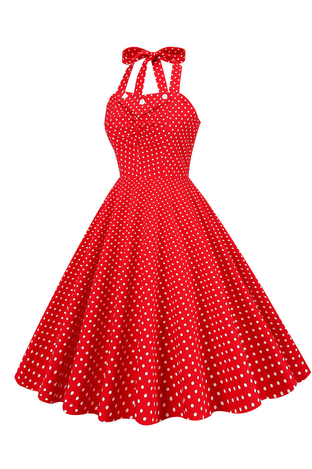 Abito Vintage A Pois Rosso Anni '50