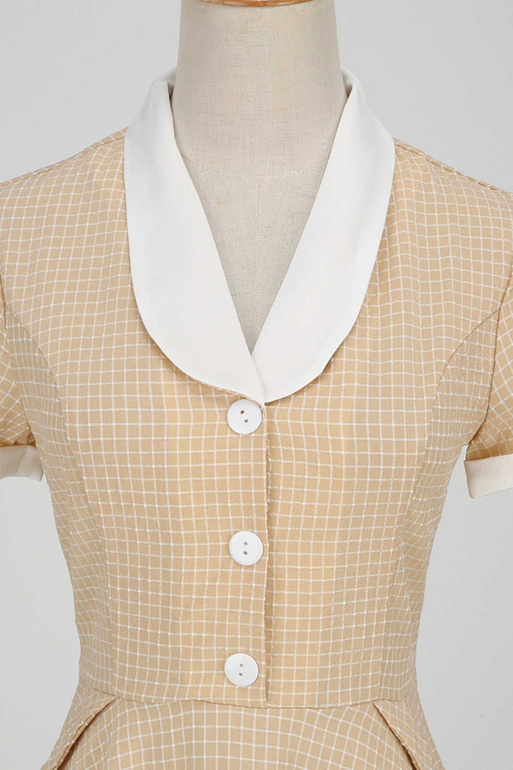 Abito Con Collo A Scialle Scozzese Vintage