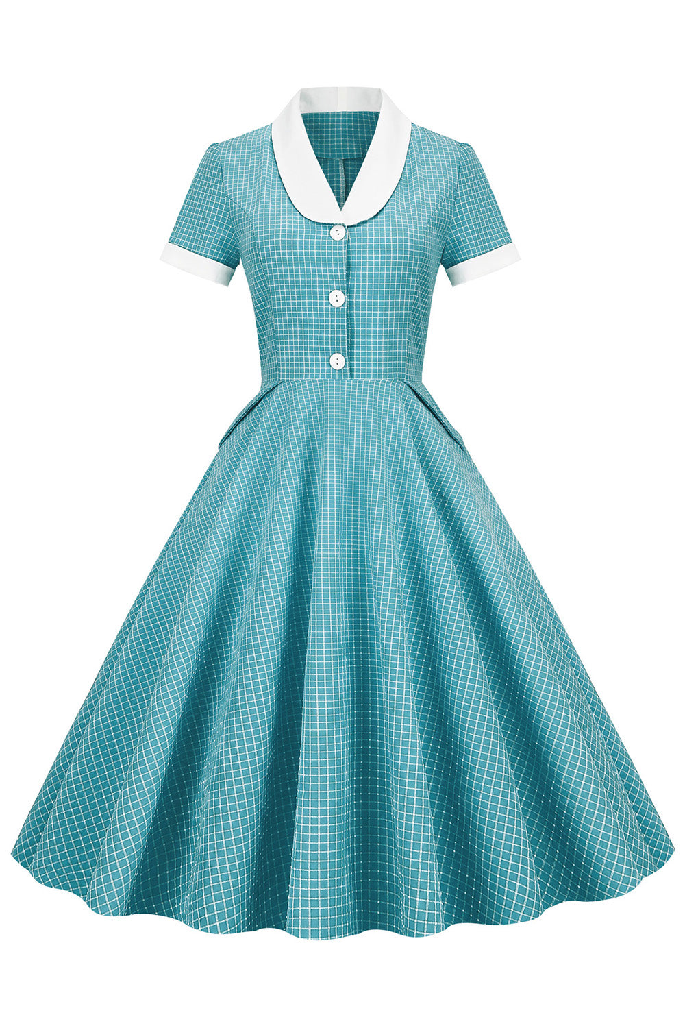 Abito Con Collo A Scialle Scozzese Vintage