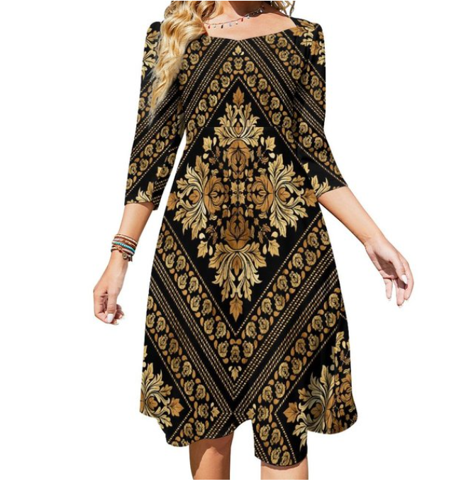 Abito Corto Stampato Anni '70