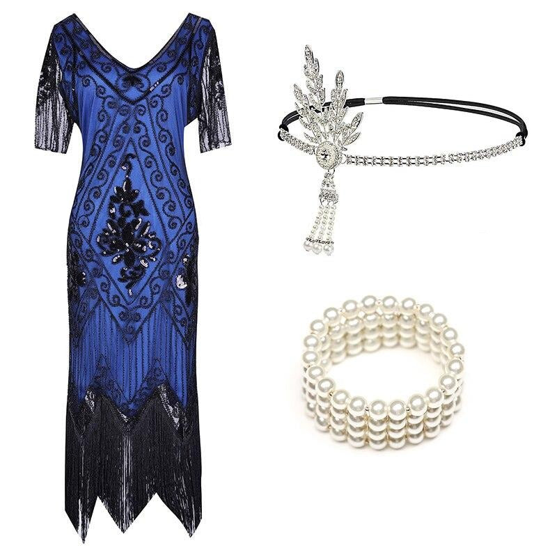 Abito Charleston Anni '20 Blu