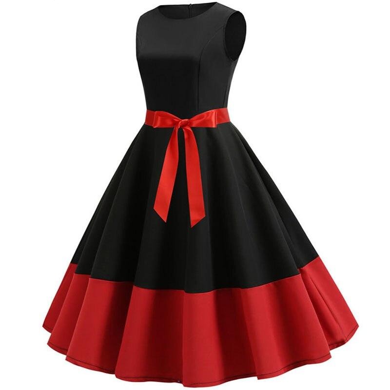 Abito Rockabilly Rosso E Nero