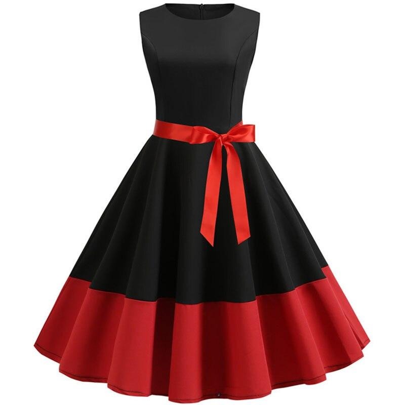 Abito Rockabilly Rosso E Nero