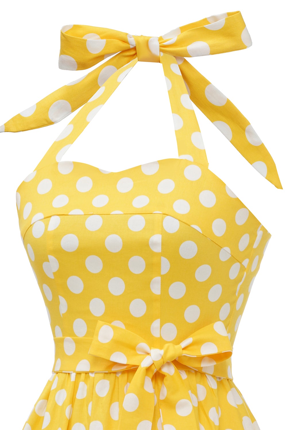 Pin Up Abito Vintage A Pois Giallo