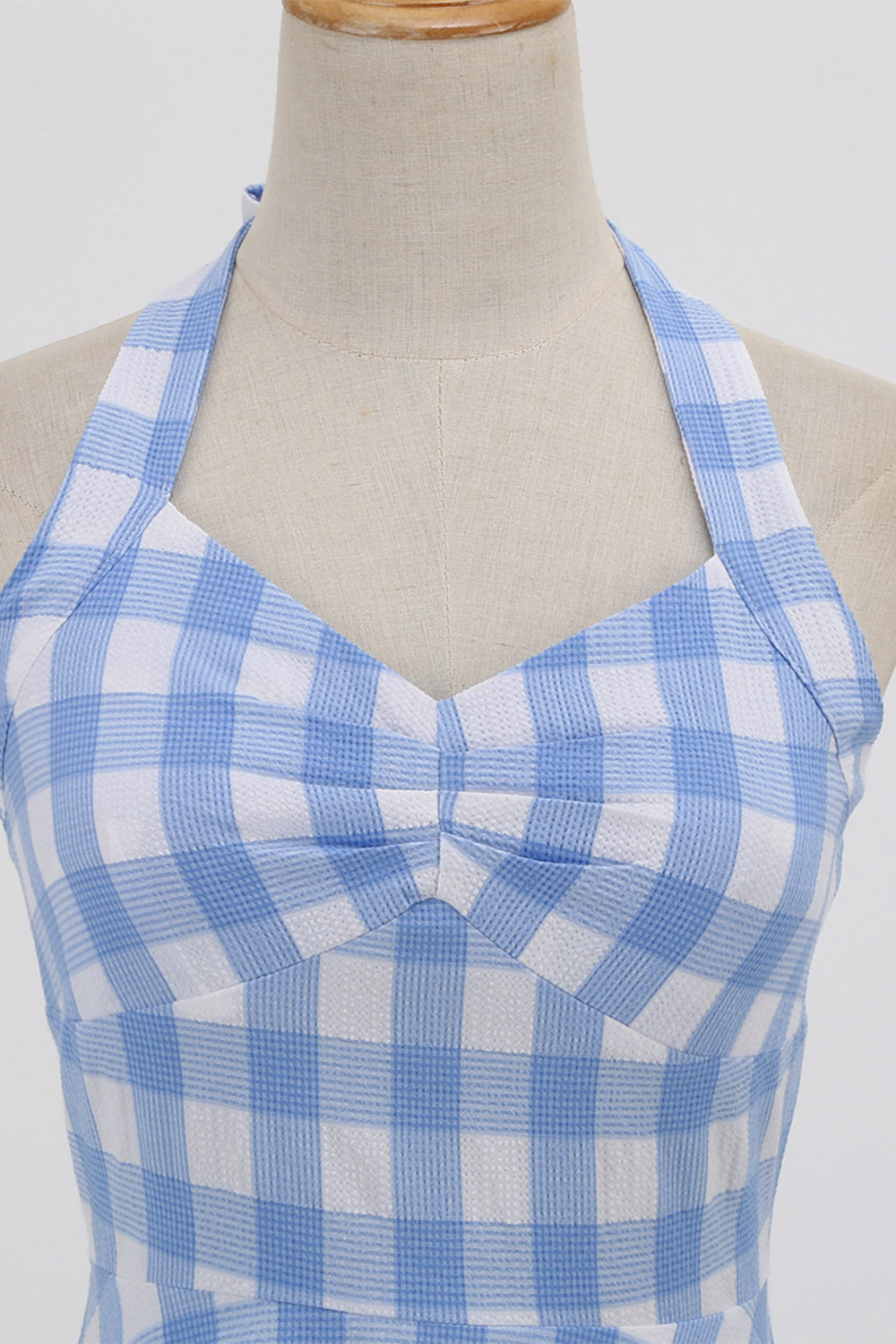 Abito Retrò Senza Schienale Scozzese Da Donna