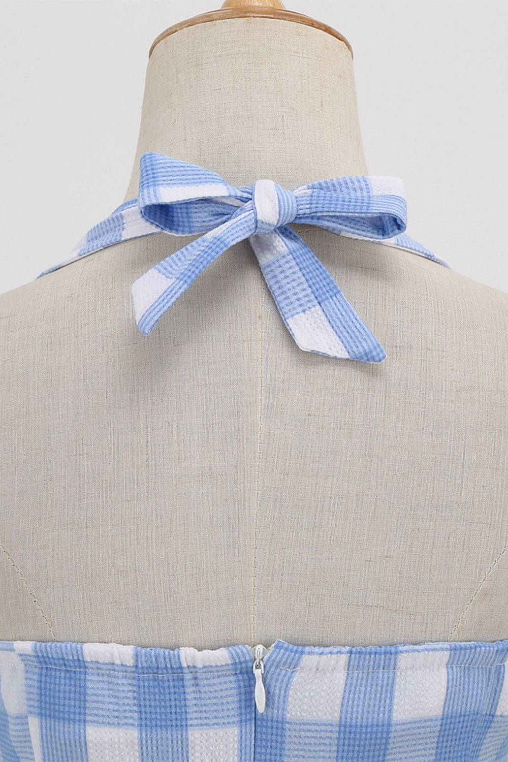 Abito Retrò Senza Schienale Scozzese Da Donna