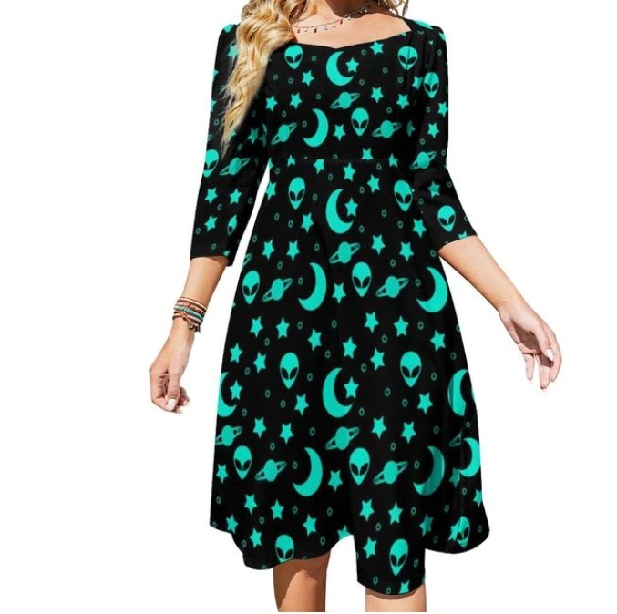 Abito Verde Vintage Anni '70 Da Donna