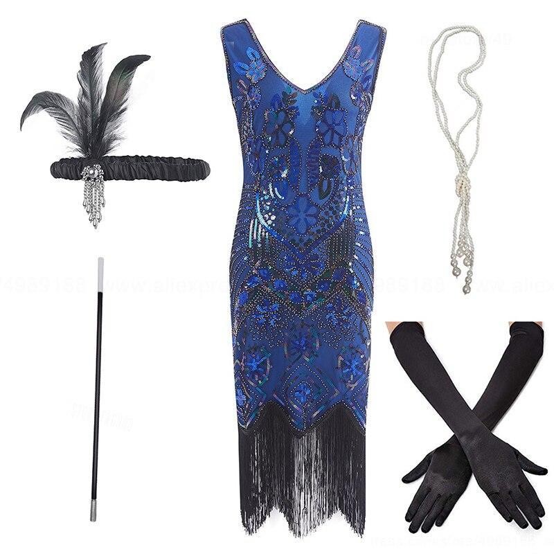Abito Da Festa Gatsby Anni '20 Blu