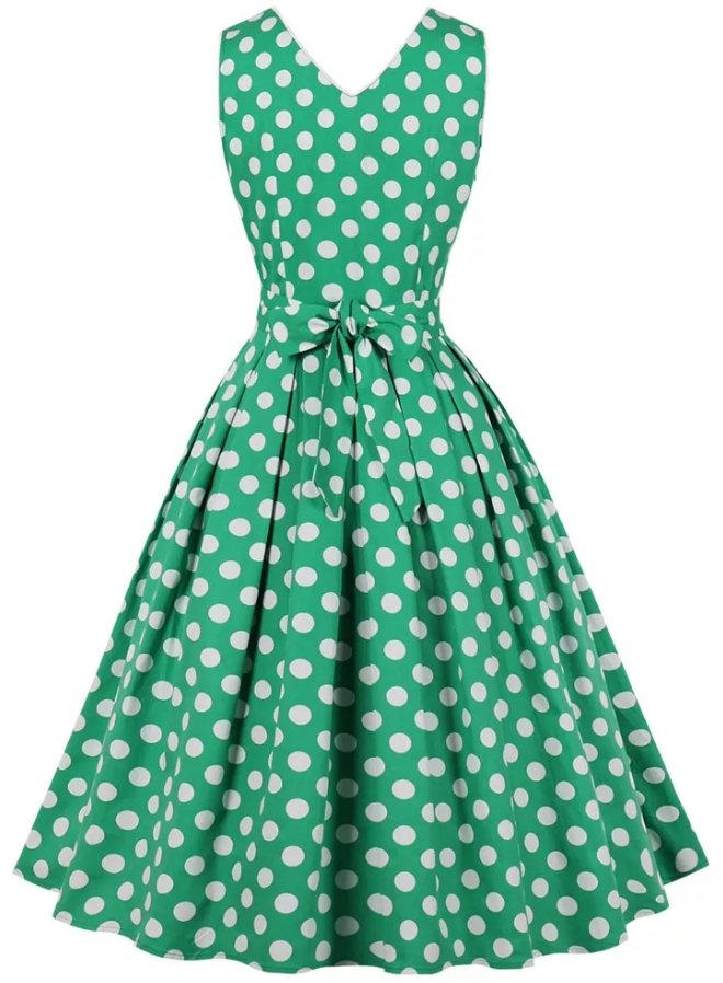 Piccolo Vestito Verde A Pois Anni '50