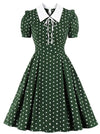 Abito A Pois Anni '60 Verde