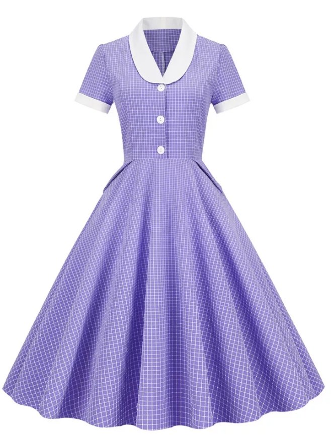 Abito Americano Anni '50 Color Lavanda