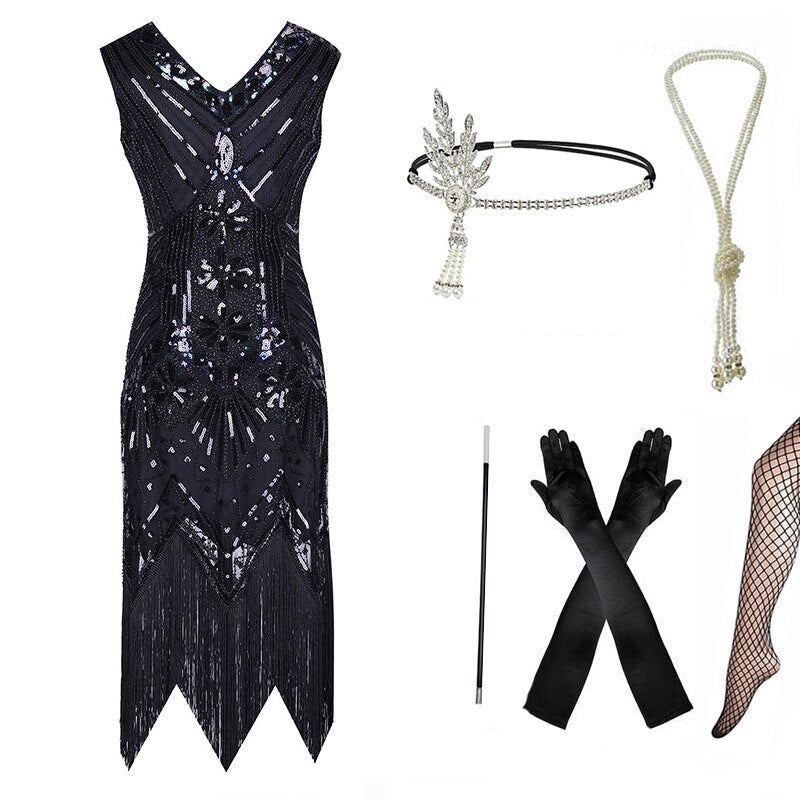 Abito Da Donna Rotondo Nero Anni '20