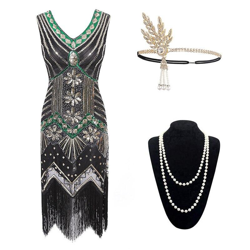 Abito Gatsby Anni '20 Verde Oro