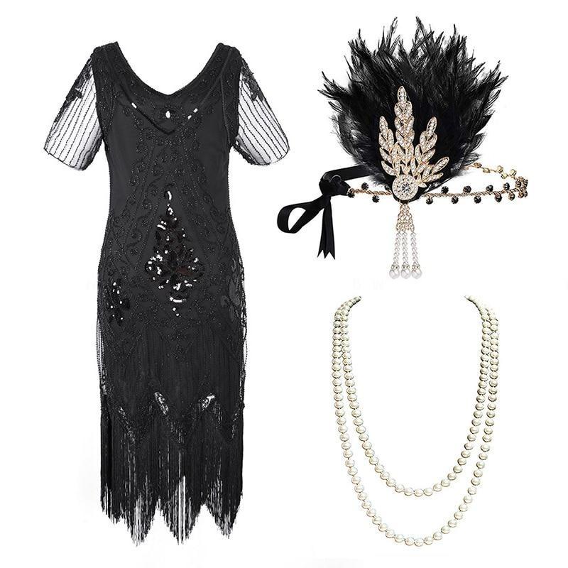 Abito Nero Taglie Forti Anni '20