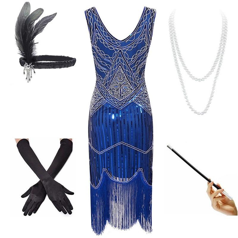 Abito Vintage Anni '20 Blu