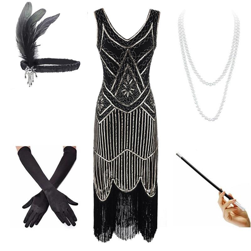 Abito Vintage Nero E Oro Anni '20