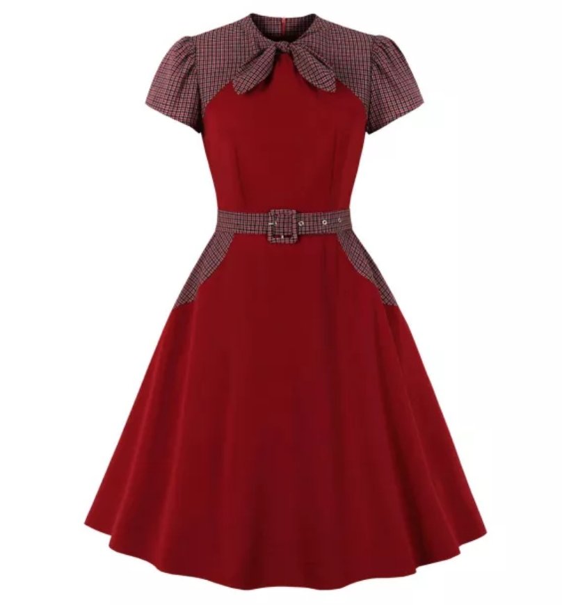 Abito Chic Anni '50 Rosso