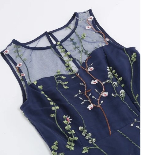 Abito A Fiori Anni '50 Nero