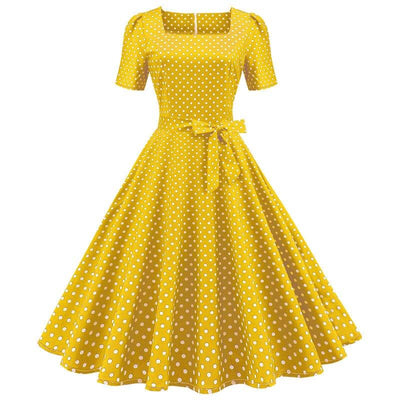 Abito Giallo A Pois Anni '50