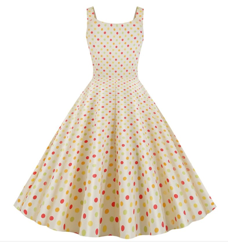 Abito Pin Up Anni '50 Beige