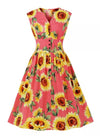 Anni '50 Pin Up Dress Bellissimi Fiori