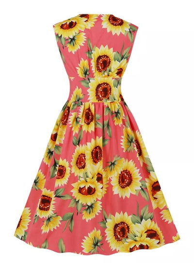 Anni '50 Pin Up Dress Bellissimi Fiori