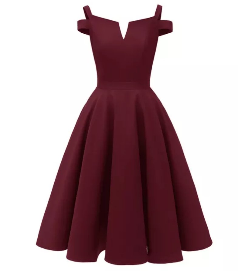 Abito Pin Up Anni '50 Bordeaux