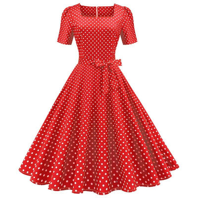 Abito Rosso A Pois Anni '50