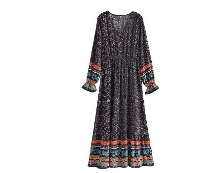 Abito A Quadretti Nero Anni '70