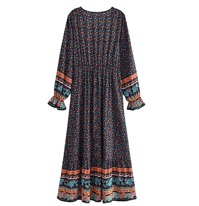 Abito A Quadretti Nero Anni '70