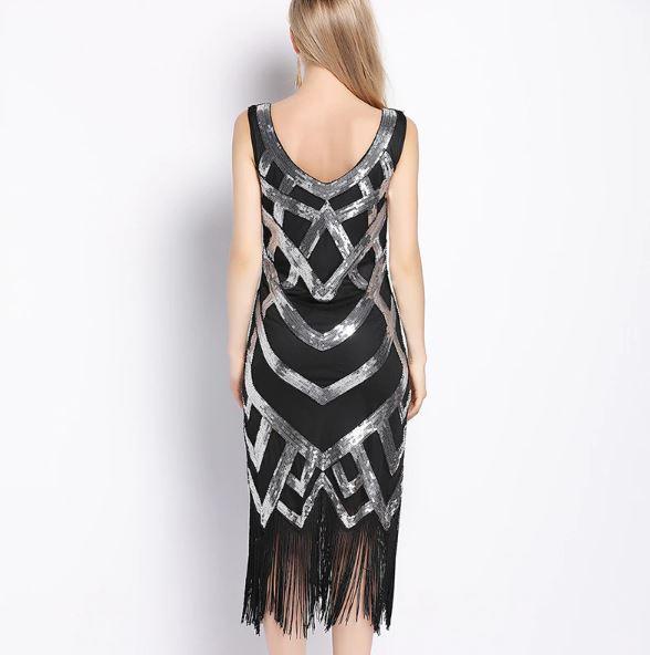 Abito Vintage Anni '20 Nero Argento