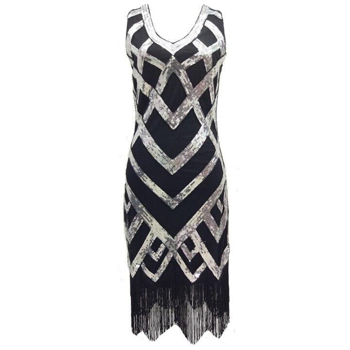 Abito Vintage Anni '20 Nero Argento