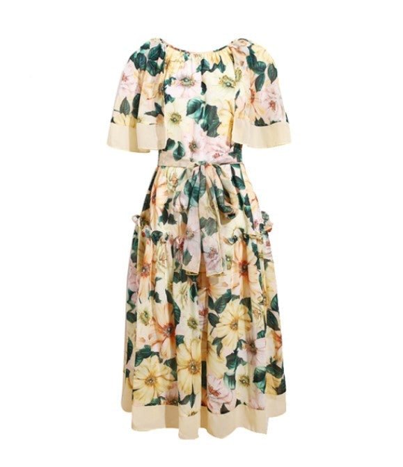 Abito Chic Anni '40 Giallo