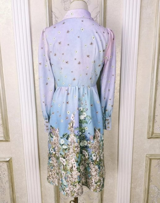 Abito Anni '40 Collo A Camicia Corto