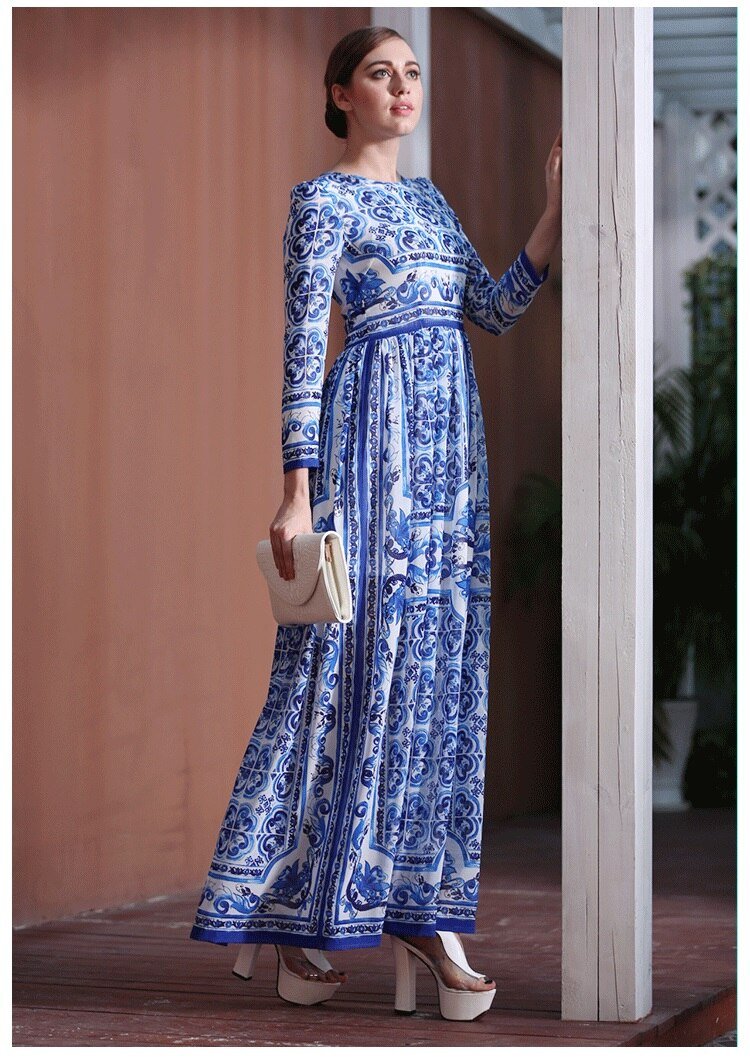 Abito Taglie Forti Anni '40 Blu