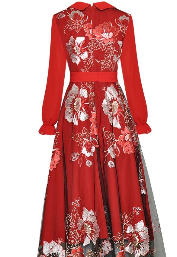 Abito Anni '40 Rosso E Bianco