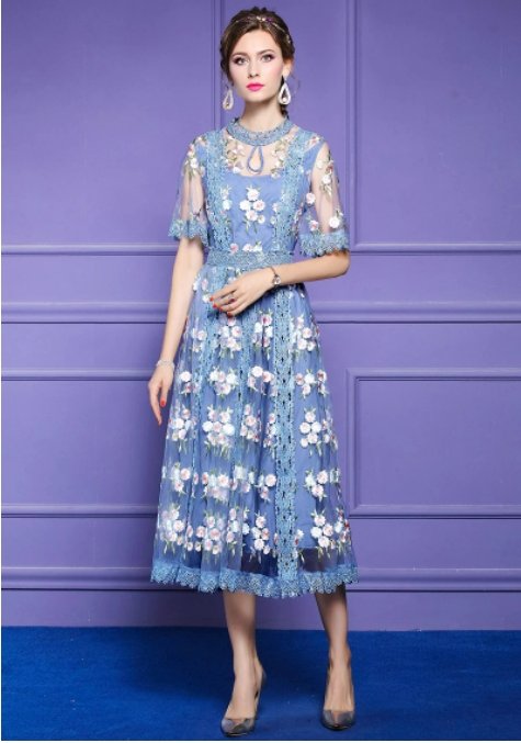 Abito Slim Anni '40 Blu