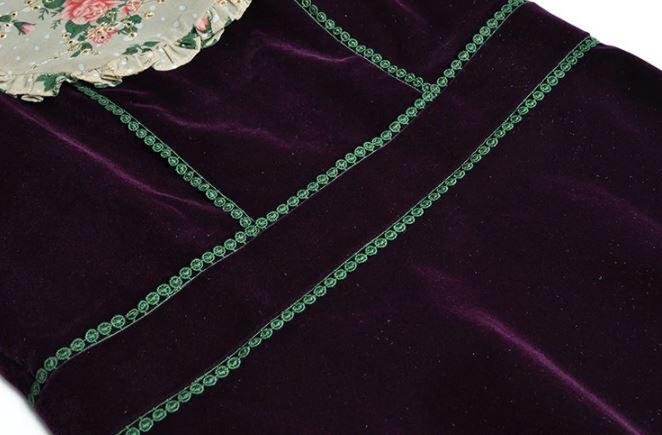 Abito In Velluto Floreale Anni '40