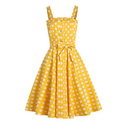 Abito A Pois Giallo Anni '50